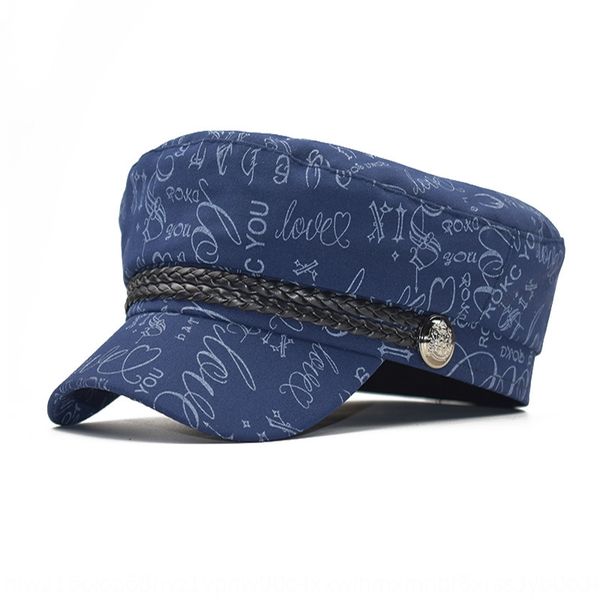

new cotton flat navy hat children's summer korean beret style plaid all-match british beret, Blue;gray