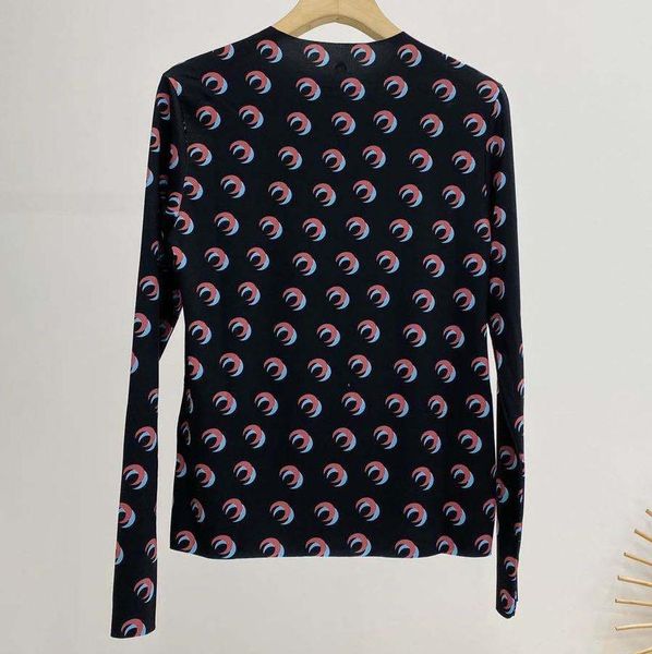 

tees shirt women marine serre bottoming t-shirt 20ss moon marine quality overlapping half sleeve tight high loog serre girl t avvle, Black