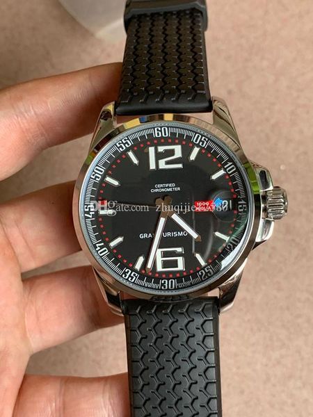 

luxury watches racing car series high-quality rubber straps original buckle mechanical automatic watch menes watches, Slivery;brown