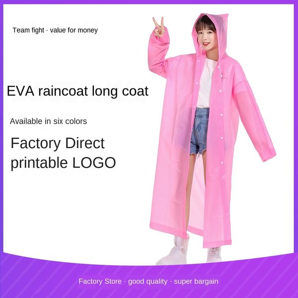 

z3d8u yanli hiking fashion thickened eva protective raincoat male and protective cloak cloak female conjoined button raincoat travel p, Red;brown