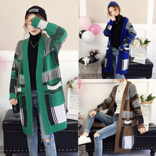 

id42h star same winter temperament korean women's knitted cardigan v-collar loose star same sweater winter temperament korean women&#03, White;black