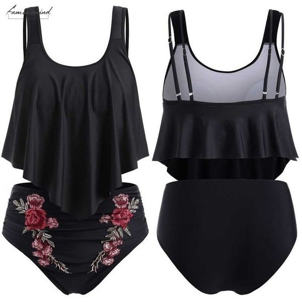 

women flower print bikini set push up padded two pieces swimsuit high waist backless beachwear large size beachwear z2, White;black