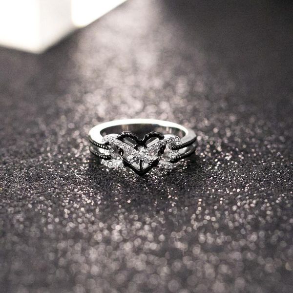 

2020 горячие оптовая европа и ветер через цветочный узор в форме сердца якорь пряжки кольцо повелительницы ювелирных цветоделения, Silver