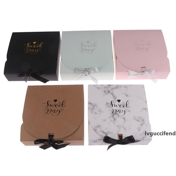 

1pc creative simple marble style gift box creative kraft paper diy gift bag candy box kawaii party supplies