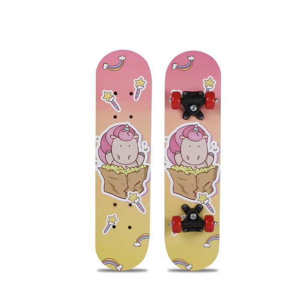 

59cm maple deck skateboard double rocker slide teenagers children fashionable skate board longboard popular extreme sports