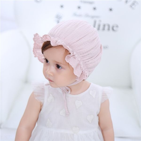 

autumn thin 3-6-12 pure cotton newborn infant cap baby cap baby hat palace princess hat 850, Blue;gray
