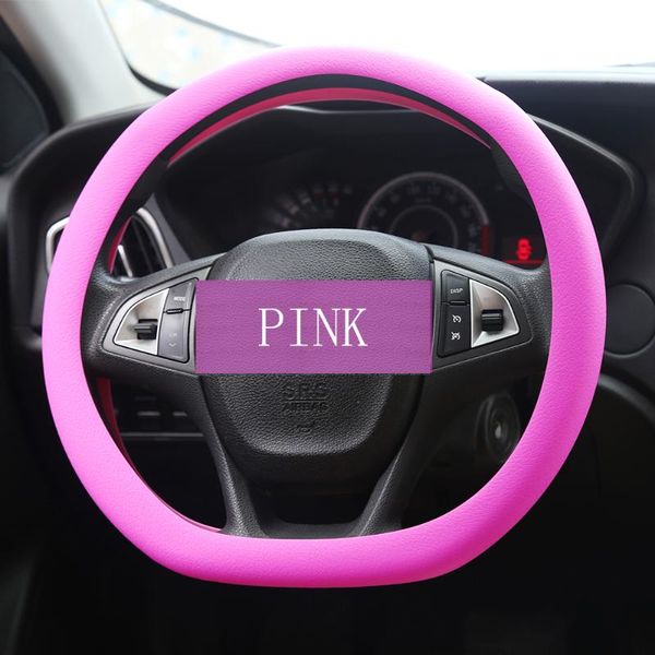

new style litchi texture design antiskid silicone car auto steering wheel cover case suitable for universal car common size