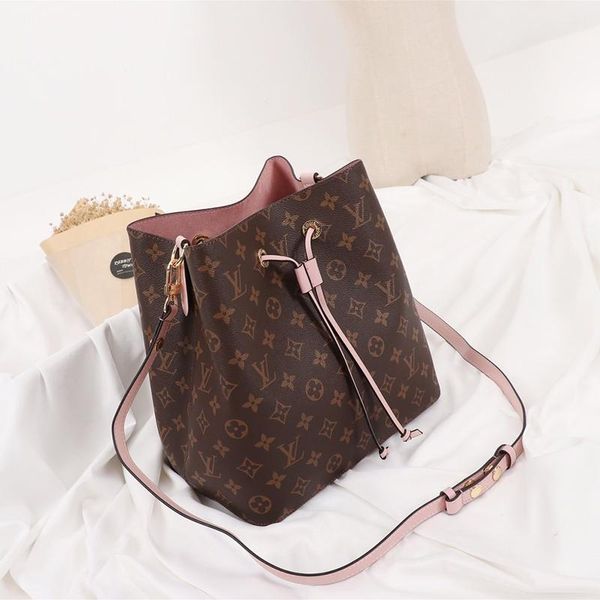 

fashion classic women bags leather bucket bag handbag drawstring lady shoulder bags luxury messenger crossbody bags drop ship