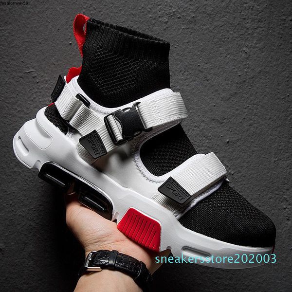 

кроссовки summer ins весна мужчины плетение папа пряжка носок обувь дышащая hip hop кроссовки тенис adulto zapatos мужчина для de hombre s03, Black