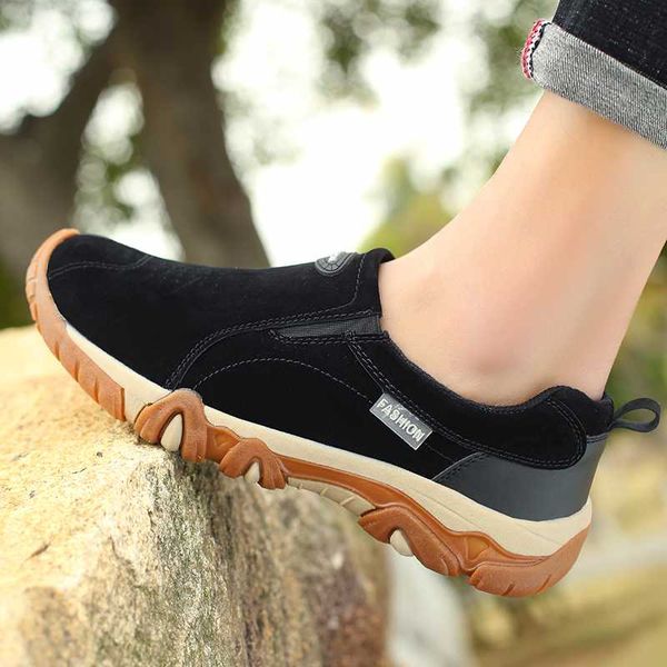 

new brand men shoes artificial leather loafers men casual shoes breathable outdoor non slip walking sneakers, Black