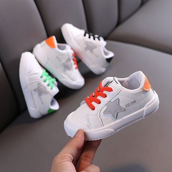 

kids white sneakers spring autumn 2020 breathable casual children outdoor sport skateboarding shoes toddler boys girls flats, Black