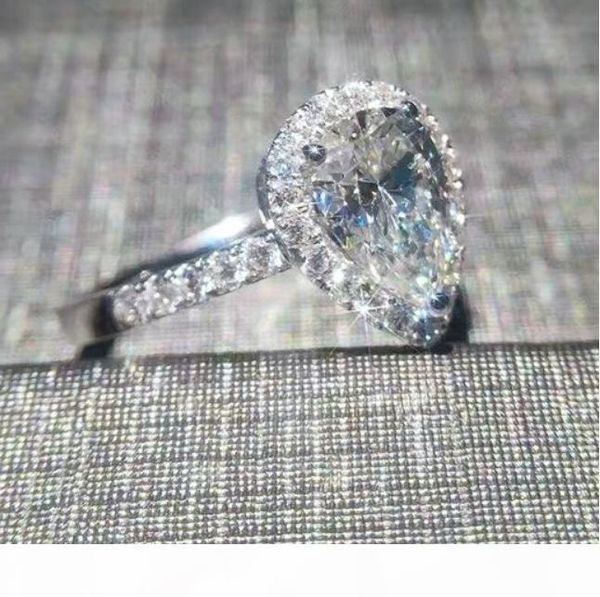 

o victoria wieck luxury jewelry 925 sterling silver pear cut white sapphire cz diamond gemstones women wedding heart band ring gift siz