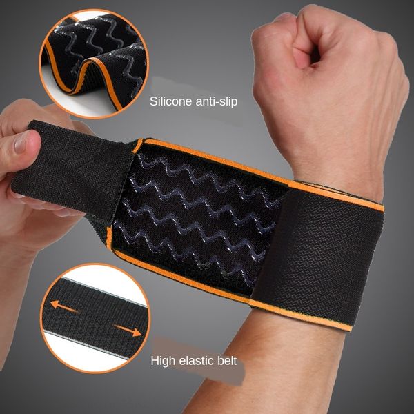 

l0uz8 bandage winding sports band fitness palm basketball protective sleeve joint fixed sprain silicone protective wrist strap silicone wris, Black;red