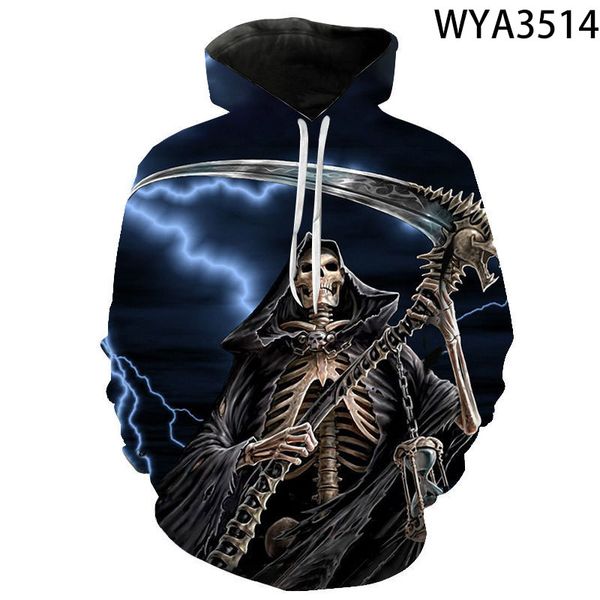 

new spring and fall hoodies cool horror men women children 3d printed pullove long sleeve sweatshirts streetwear trendy wild, Black