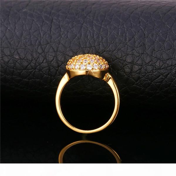 

clear cubic zirconia cluster rings for women 18k real gold platinum plated engagement rings, Golden;silver