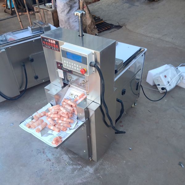 Vendi macchina per involtini di agnello a taglio singolo CNC carne di maiale agnello manzo in acciaio inox agnello affettatrice tagliacarne 110 V / 220 V