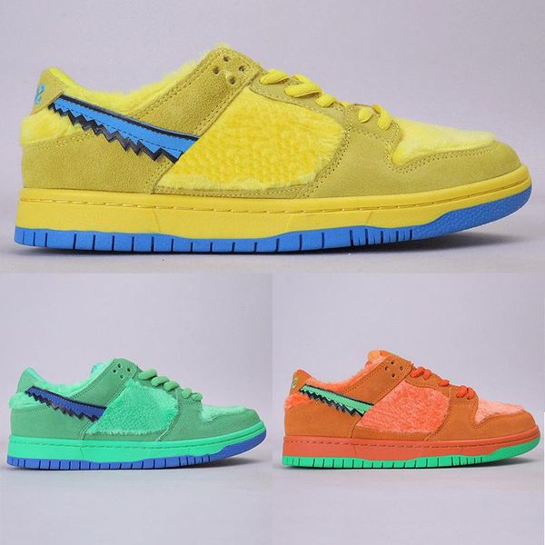 

grateful dead x sb dunk low three bear pack running shoes men women yellow green orange dunks skateboard sneakers sport trainers 36-45