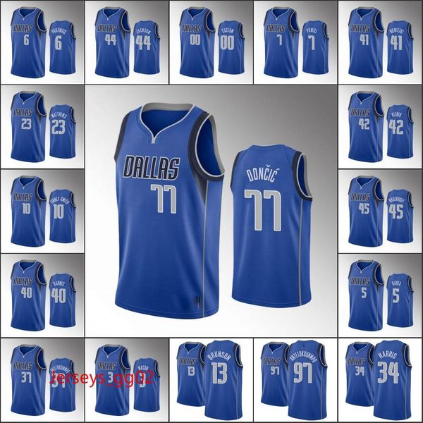 

2020 dallas mavericks men kristaps porzingis dirk nowitzki luka doncic seth curry icon nba blue custom basketball jerseys, Black