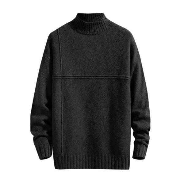 

men's autumn and winter sweater casual solid color elastic slim high collar long sleeve knit sweater 11.12, White;black