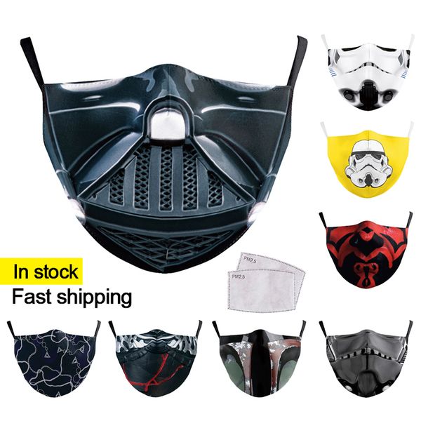 

designer face mask reusable face masks print fabric mask protective pm2.5 reusable mouth cover dust washable mouth masks, Silver