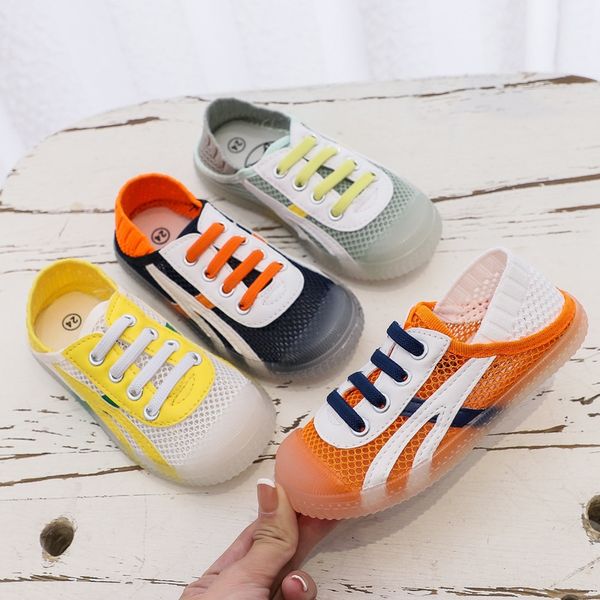 

activity autumn new boys' one pedal soft bottom breathable children's casual shoes girls' sports flying woven mesh shoes, Black