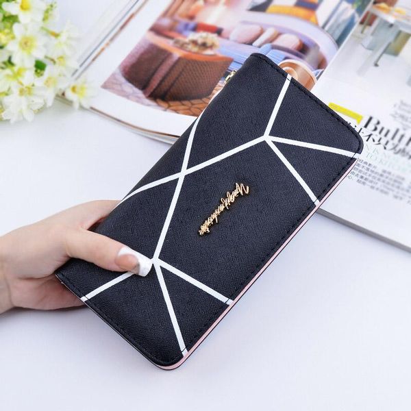 

black cardholder wallet ms. long zipper portable wallet student fashion large capacity korean clutch factory outlet 239