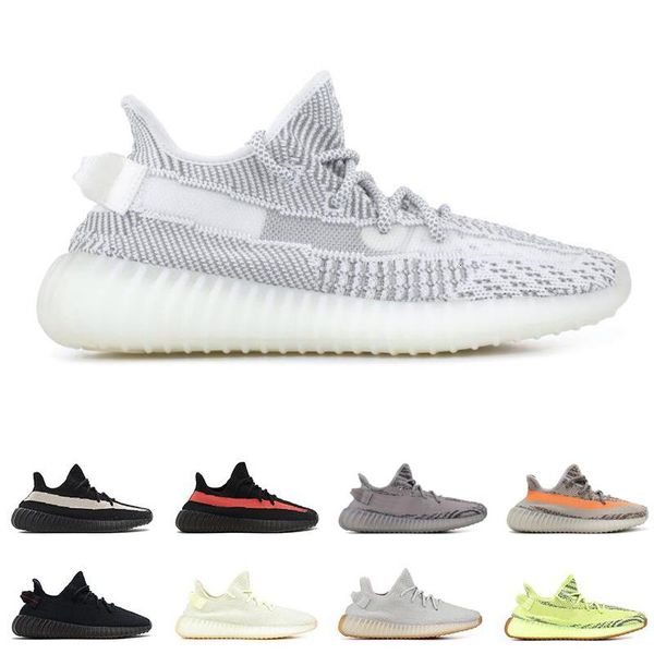 

2019 36 47 wholesale men designer running shoes women kanye west static butter zebra black cream white sesame air sports zapatos sneakers