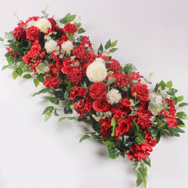 

1m diy custom artificial wedding flower wall backdrop arrangement supplies silk rose peony fake flowers row decoration for arch