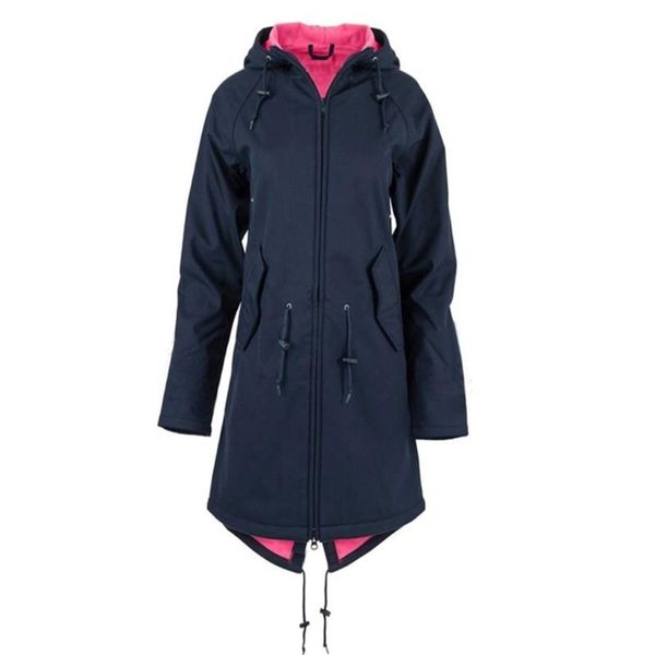 

outdoor jackets&hoodies solid rain jacket winter women hoodie warm waterproof sport overcoat windbreaker long coat corta vento, Blue;black