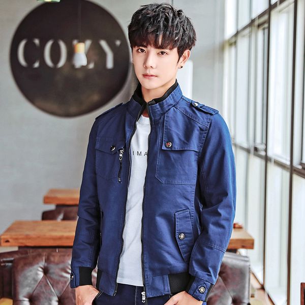 

2020 jacket men spring autumn cotton windbreaker pilot coat army men's bomber jackets cargo flight jacket male clothes, Black;brown