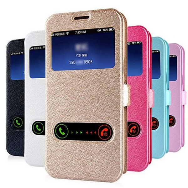 

luxury front window view leather flip phone case for samsung galaxy a3 a5 a7 a8 a9 j1 j2 j3 j5 j7 2017 j3 2016 stand case cover