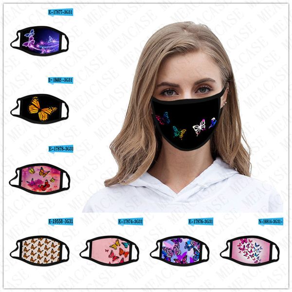 

fashion designer face masks 3d butterfly mask washable double ice silk dustproof mouth cover anti-dust cycling masks for adults kids d71503, Blue