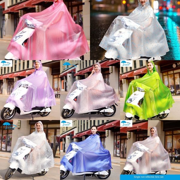 

электрический автомобиль дождевик для взрослых электрического автомобиля и женщины одного скутера моды плюс утолщенного пвх прозрачного понч, Black