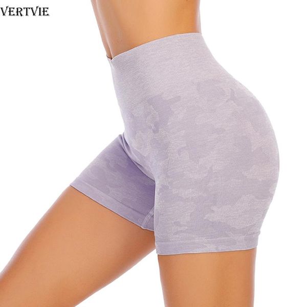 

vertvie women yoga shorts running sportswear fitness seamless joggers athletic gym compression high waist camo biker shorts
