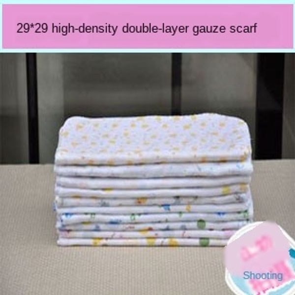 

high density gauze handkerchief infant handkerchief square towel cartoon west * cotton double layer gauze facial towel square, Blue;white