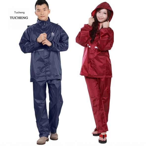 

ay3hj split raincoat suit men's thickened women's waterproof whole body riding battery car double-layer watercoat motorcycle motor, Red;brown
