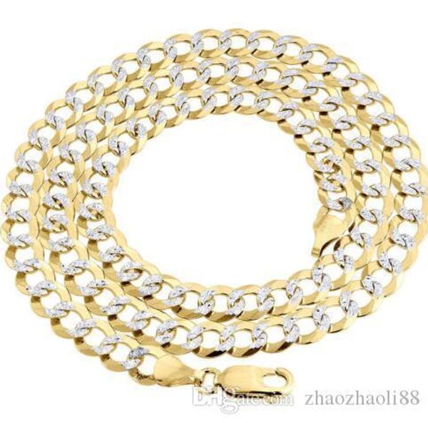 

real 10k yellow gold solid fill diamond cut cuban link chain 7.25mm necklace 24, Silver