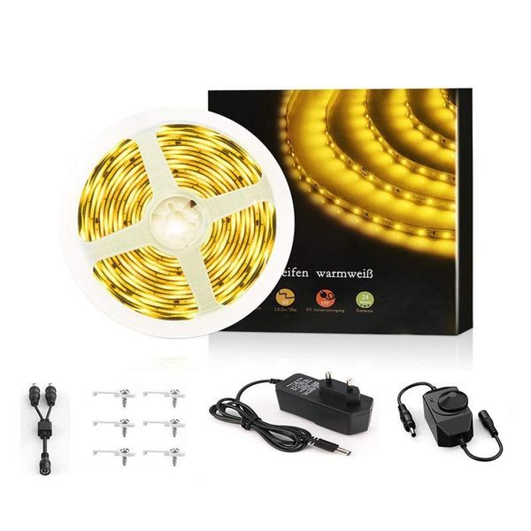 

warm white 20m led lights strip unit 2835 led tape set waterproof with 5a adaptor dimmer