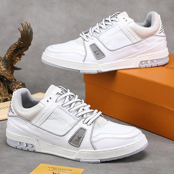 

new luxury men shoes sneakers fashion leather breathable zapatos de hombre mens casual shoes luxury trainer sneaker l57 chaussures pour homm, Black
