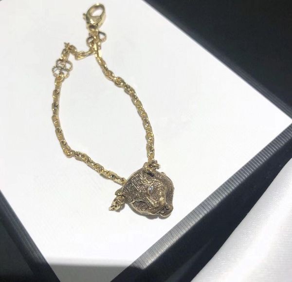 

new retro leopard head personality designer bracelet luxury designer jewelry women bracelet, Golden;silver