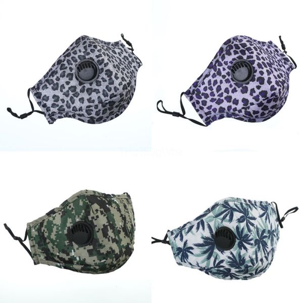 

designer printed face mask cotton mask breathable valve pm2.5 carbon mask with 2 filter-washable reusable face er f #673#757, Black