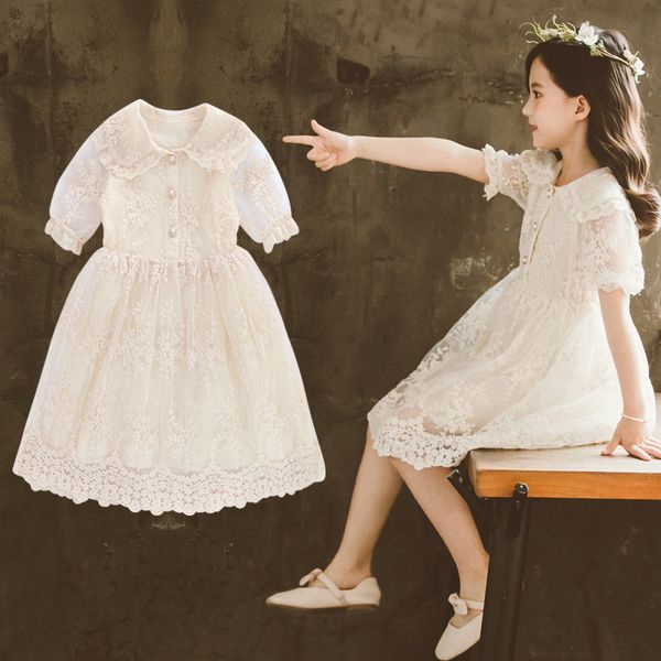 

girls dress summer new style childrens summer dress childrens clothing yarn skirt western style girls short-sleeved princess dress, Red;yellow