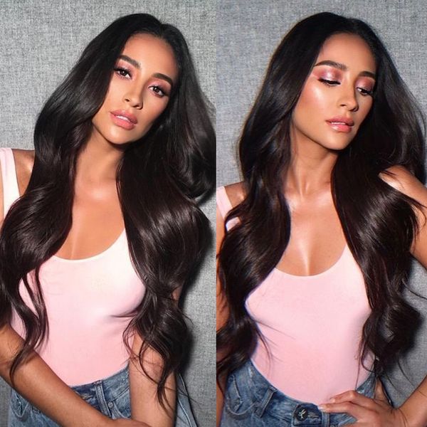 

кружева фронт человеческих волос парики для женщин 360 lace фронтальная парик pre щипковых парик волны с ребенком волос тела remy парик шнур, Black