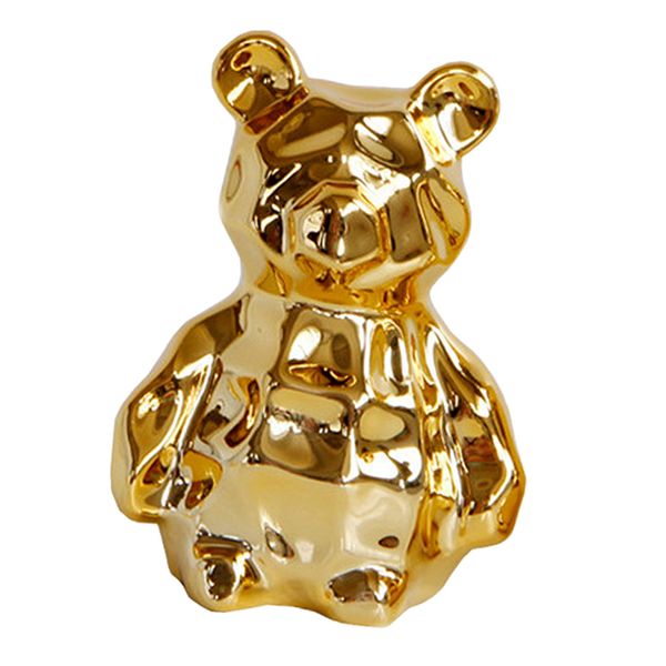 

golden ceramic abstract bear figurine home office restaurant deskdecor