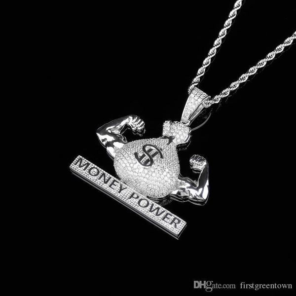 

hip hop necklace personality money power pendant accessories dollars symbol hip hop sell jewelry, Silver
