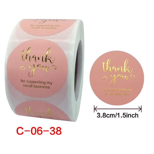 

500pcs/roll nice giftlabel paper thank you sticker diy hand account for package stationery christmas decoration