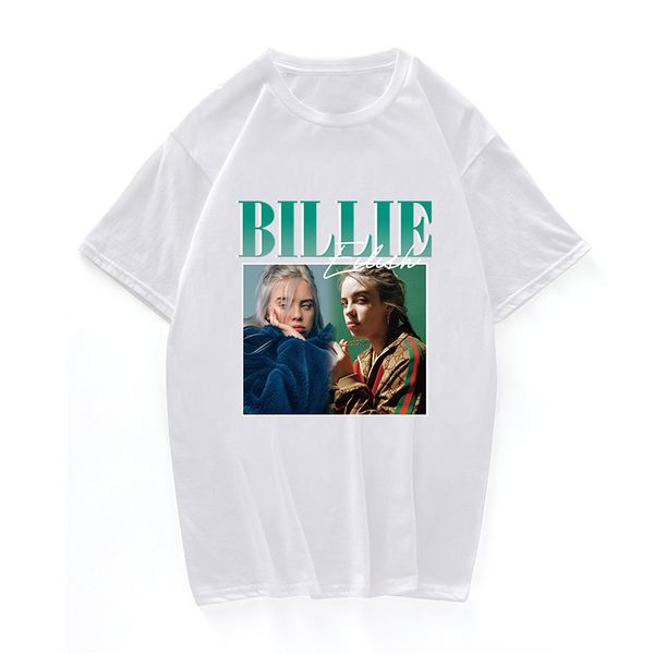 

2020 mens designer new t shirts billie eilish print 90s vintage black t-shirt t shirt men/women tee cotton casual black street clothing, White;black