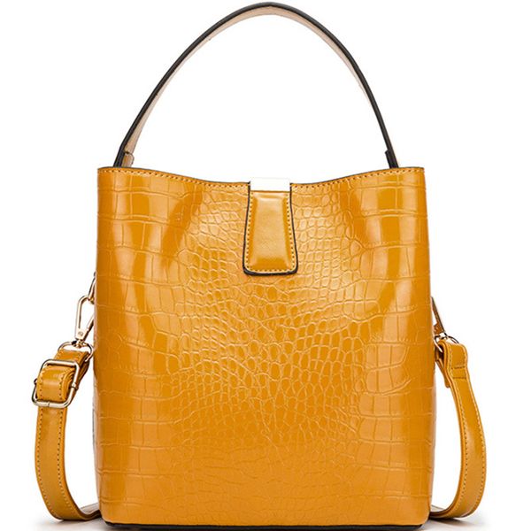 

fashion bags women regularity alligator shoulder bag open digging bucket bag lock decoration ladies handbag wholesale ing