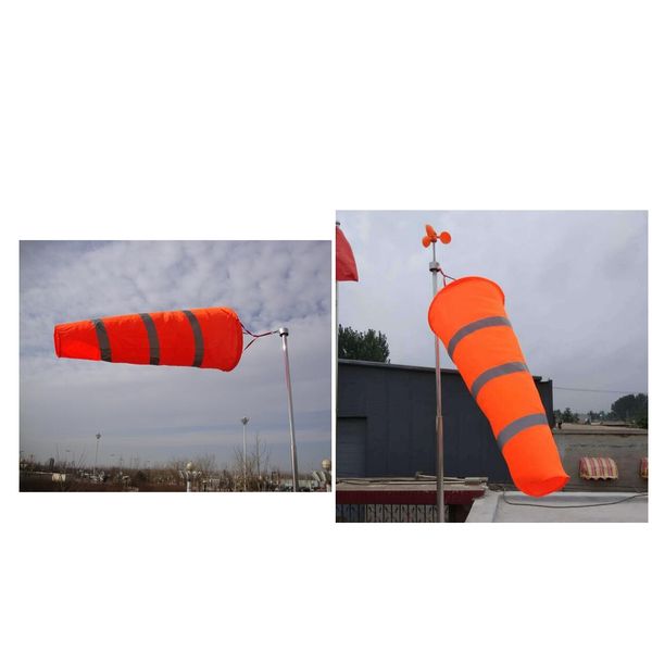 

2 pieces 24\" 60\" airport windsock wind cone sock bag w/ reflective belts