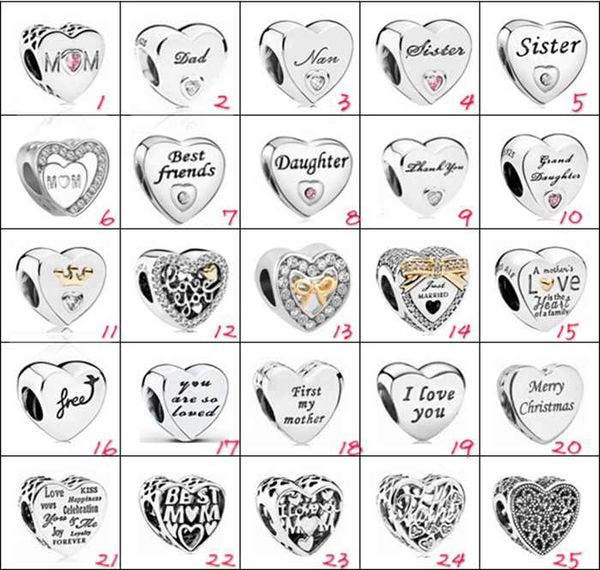 

bracelet necklace charms silver plated beads pendant fit pandora bracelets & necklace for women diy lovers jeweley 100pcs cny2217, Bronze;silver